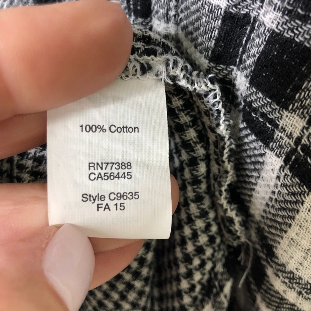 Madewell Ex-Boyfriend Shirt in Kemp Plaid Size Small White Black Style C9635 - Picture 8 of 9